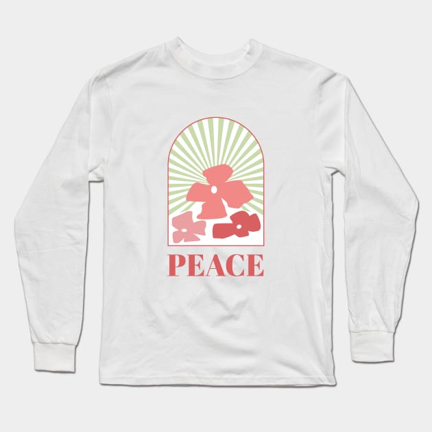 Aesthetic Retro Peace Long Sleeve T-Shirt by Clowd